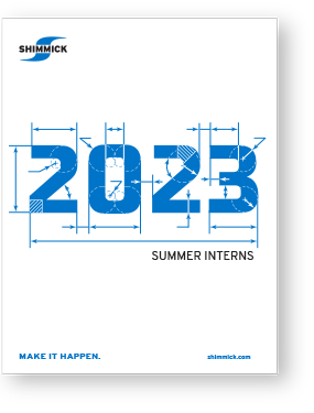 Cover to the 2023 Shimmick Summer Interns yearbook